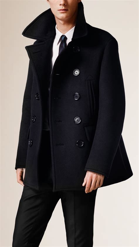 burberry mens pea coat|burberry cashmere coat men's.